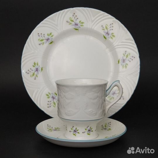 Кофейное трио. Костяной фарфор Crown.Англия.1970