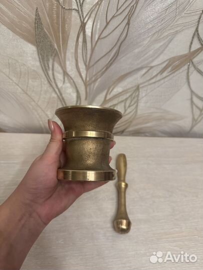 Ступка с пестиком латунь СССР