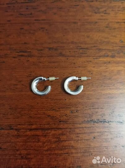 Серьги полукольца, бижутерный сплав, эмаль синий