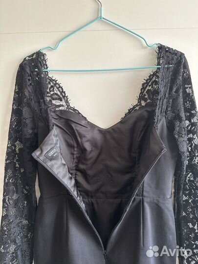 Платье женское черное вечернее с кружевом 8/34