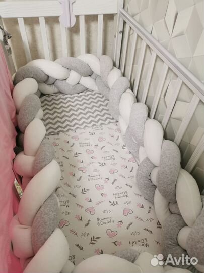 Бортик в кроватку косичка
