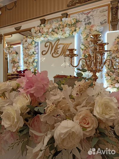 Оформление свадьбы, президиума, столы гостей