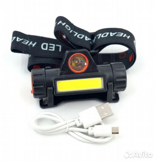 Налобный светодиодный аккумуляторный фонарь