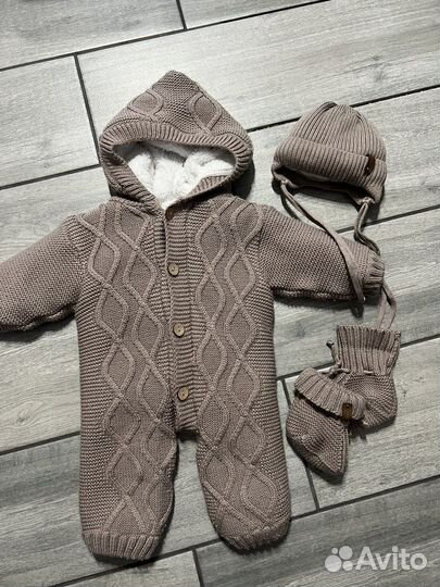 Комплект вязаный на выписку dishi 56-62