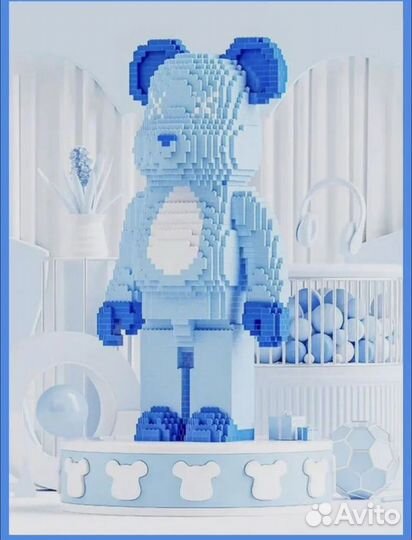 Конструктор набор Brick Bear из блоков Мишка синий