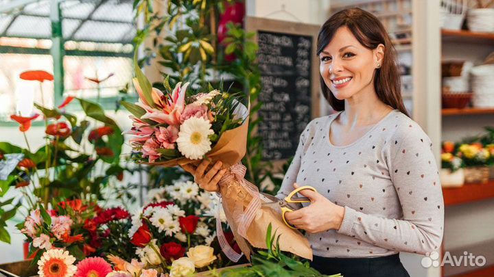 Продавец в цветочный