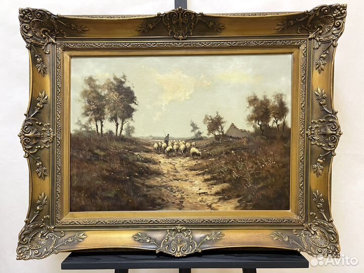 Антикварная картина, холст 