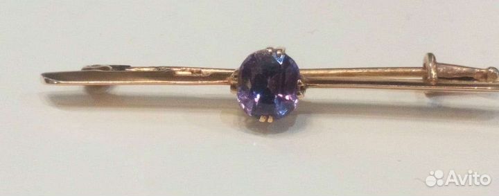 Брошь с александритом, золото 56 пробы