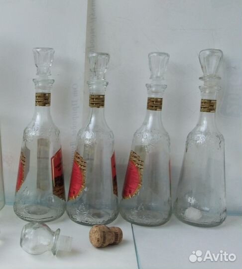 Графины Штофы 0,5 стеклянные Бутыли, пробки