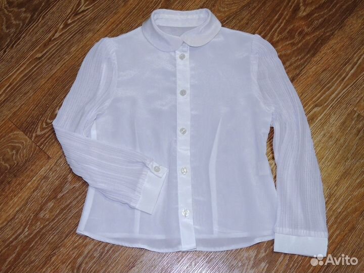 Школьный сарафан+блузка 128р