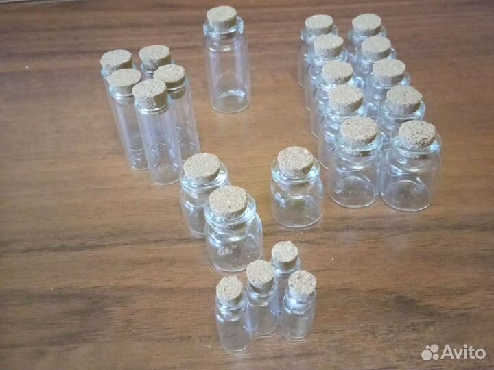 Стеклянные бутылочки с пробкой для хм