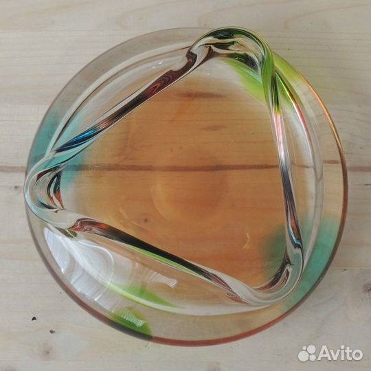 Советская стеклянная настольная пепельница времен