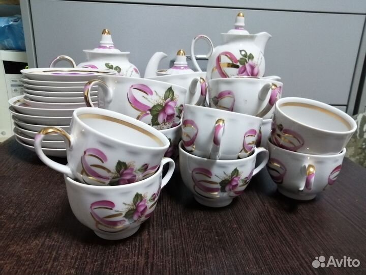 Сервиз чайный кофейный, 2 в 1, Дулево