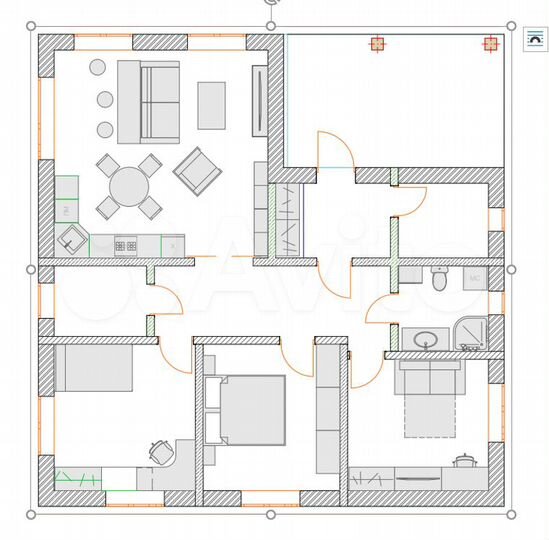 Коттедж 114 м² на участке 12 сот.