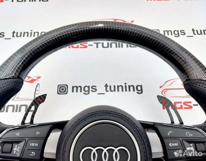 Руль Audi RS карбон с подушкой Ауди A3 8V RS3 А3