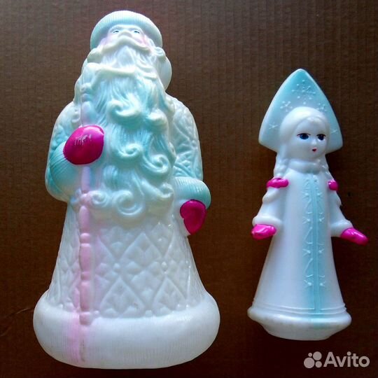 Дед мороз и снегурочка пластик пластмасса - к.Р.ш