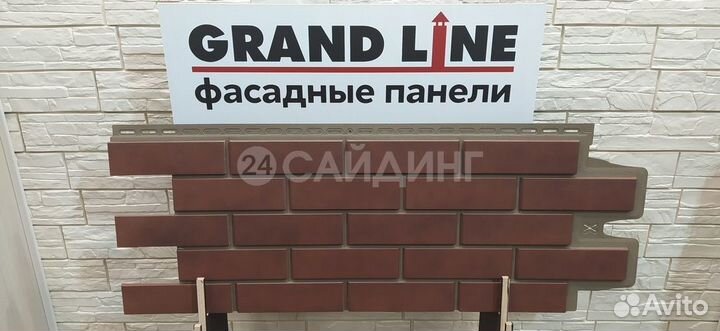 Фасадные панели Grand Line Кирпич Клинкерный design plus Кофе (Жжёный), шов тёмно-бежевый