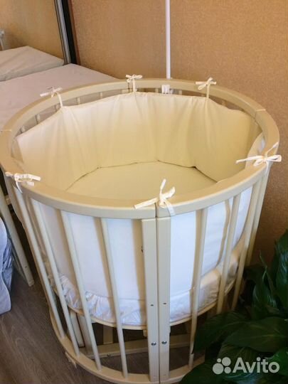 Кроватка-трансформер 8 в 1 из Бука + Маятник