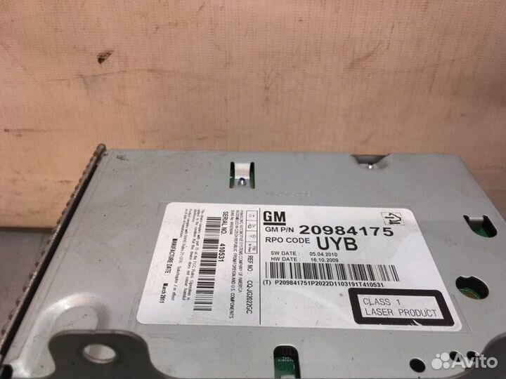 Магнитола передняя Chevrolet Cruze седан Z18XER