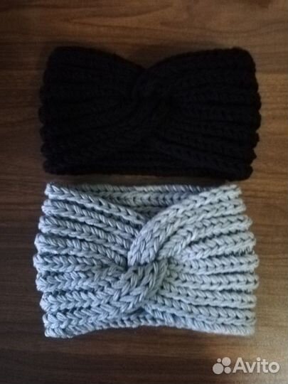 Женская вязаная повязка