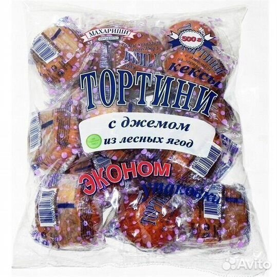 Кексы Тортини с джемом из Лесных Ягод 500 г