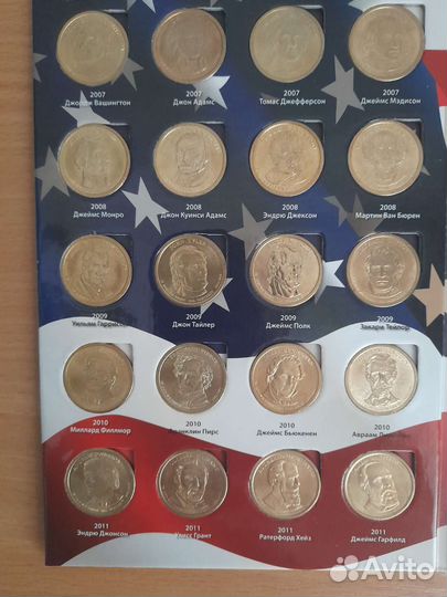 Монеты США президенты