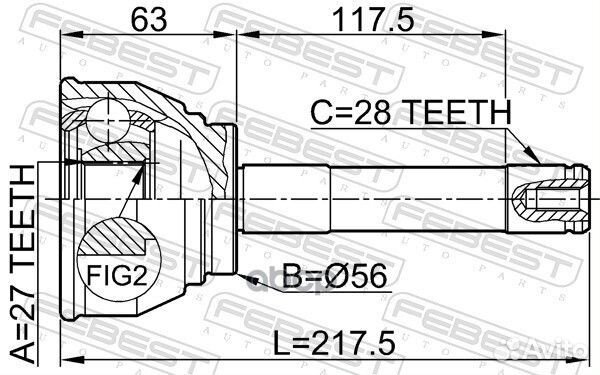 Шрус внешний перед прав/лев 0410014 Febest