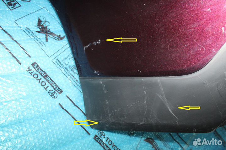 Задний бампер Highlander бордовый 2010-2013