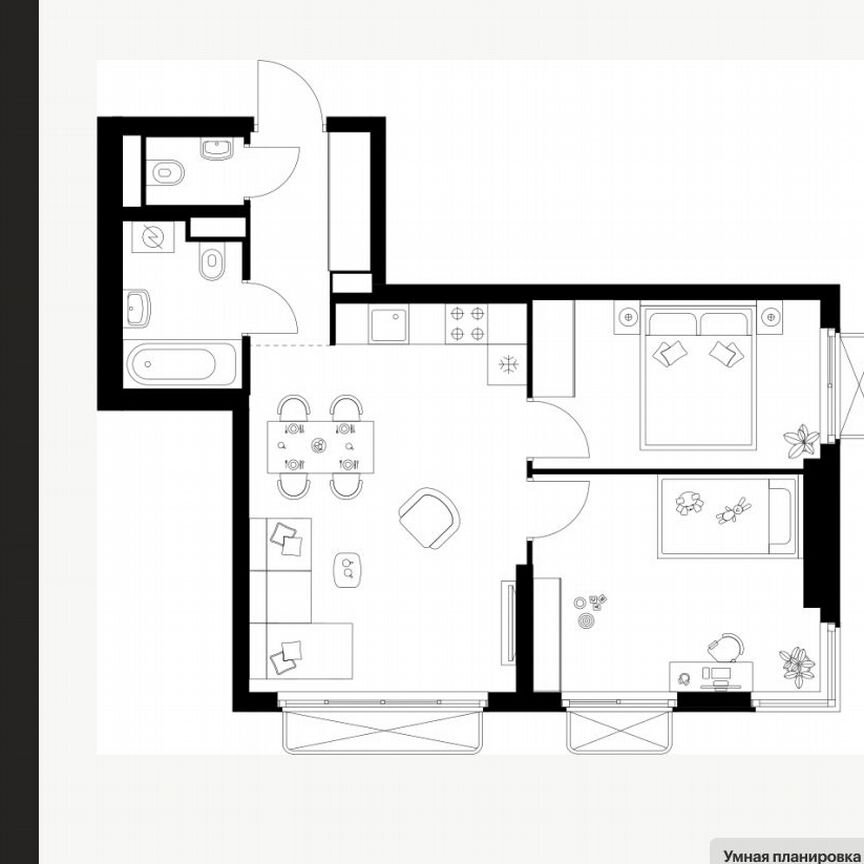 2-к. квартира, 52,8 м², 17/26 эт.