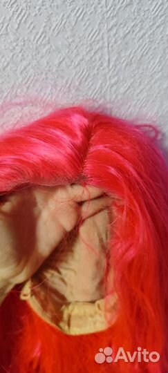 Парик на сетке розовый
