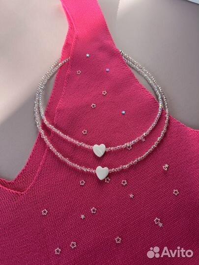 Чокер блестящий с перламутром