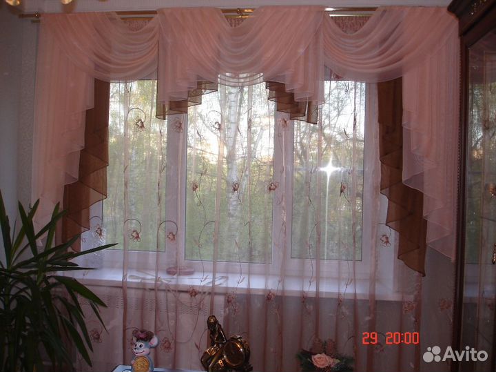 Тюль вуаль розовая. Высота 280 см