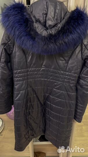 Пальто женское зимнее с натуральным мехом