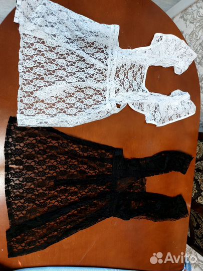 Школьный фартук белый и чёрный