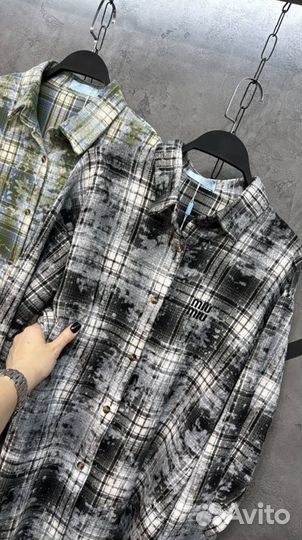 Брендовая рубашка в клетку (размер 42-48)