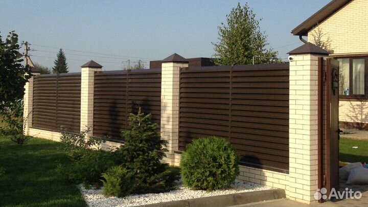 Современные металлические заборы Жалюзи