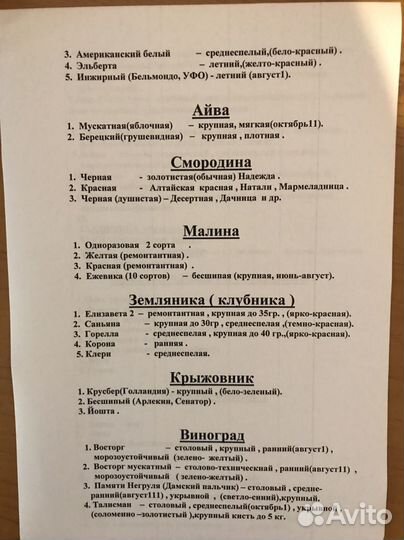 Саженцы плодово-ягодных деревьев и кустарников