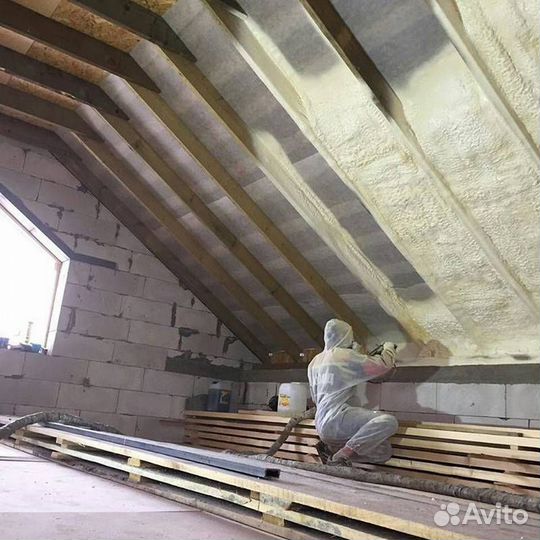 Утепление, теплоизоляция пенополиуретаном мансарды