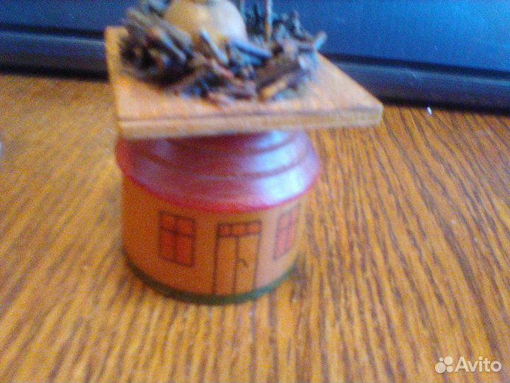 Фигурка Сувенир.Аисты на гнезде.Дерево СССР