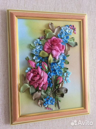 Картины вышитые лентами