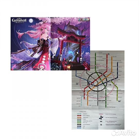 Плакаты постеры Все звёзды. Геншин Импакт, Аниме