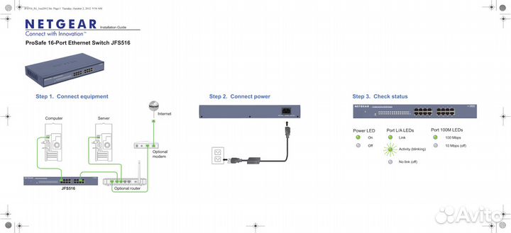 16-портовый коммутатор netgear JFS516