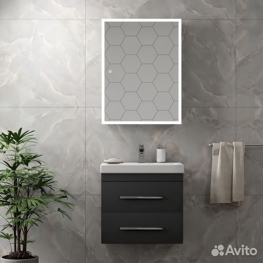 Зеркало шкаф с подсветкой в ванную