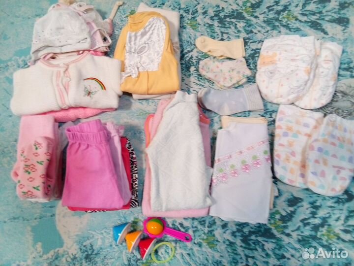 Вещи пакетом для новорожденной дев 0-4мес. 34 вещи