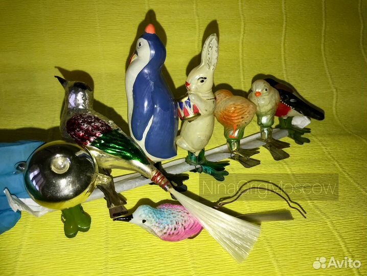 Новогодние игрушки на прищепках. Старинные.Редкие