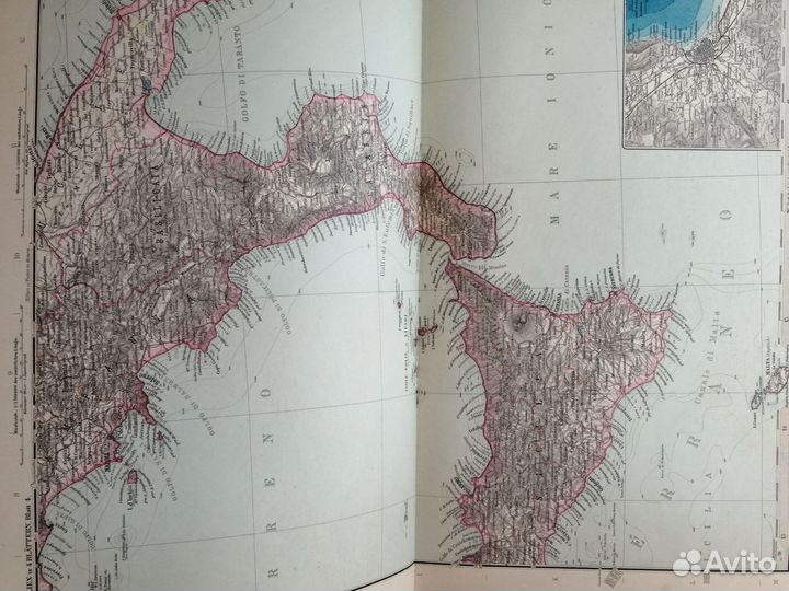 Антикварный Атлас Штилера Stielers Hand-Atlas