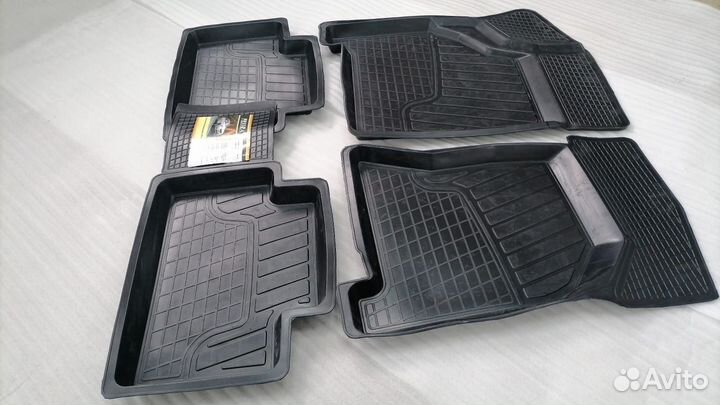 Коврики Лада Приора и Ваз 2110 резиновые с бортом