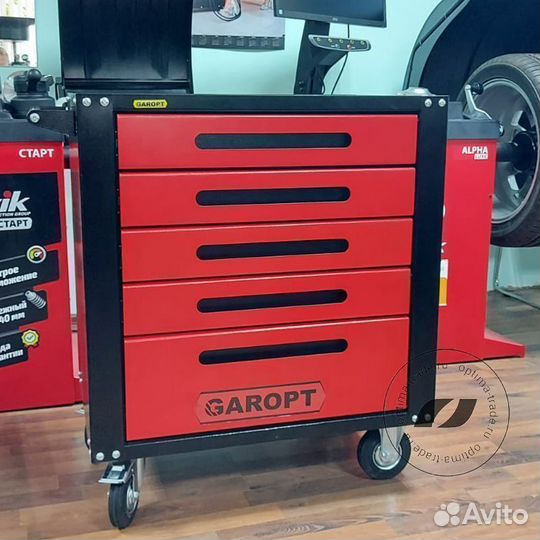 Тележка для автосервиса, 5 ящиков, с замком