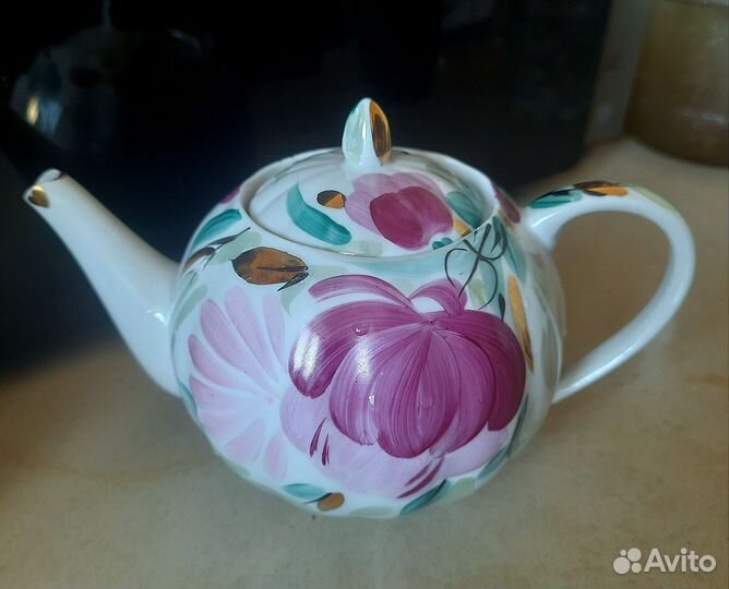 Чайный сервиз и Заварочный чайник Пион Дулево