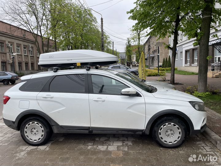 Автобокс Магнум 390 белый карбон на Vesta SW